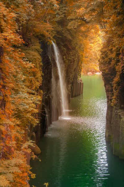 Takachiho gorge autumn season at Miyazaki , Japan